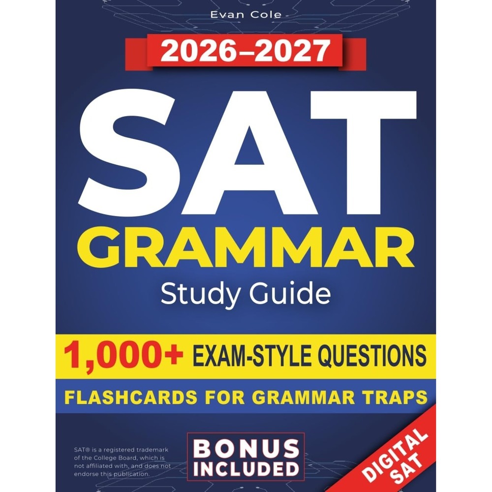 Evan Cole SAT Grammar Study Guide 2026-2027 Digital SAT Prep Workbook Paperback